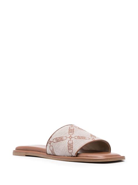 michael kors hemp leather slipper|Michael Kors leather slides.